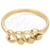 Oro Laminado Elegant Ring, Gold Filled Style Flower Design, Diamond Cutting Finish, Golden Finish, 01.63.0572.08 (Size 8)