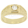 Oro Laminado Multi Stone Ring, Gold Filled Style Solitaire Design, with White Cubic Zirconia, Diamond Cutting Finish, Golden Finish, 5.175.035.08 (Size 8)