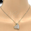 Oro Laminado Fancy Pendant, Gold Filled Style Heart Design, Diamond Cutting Finish, Tricolor, 5.181.022