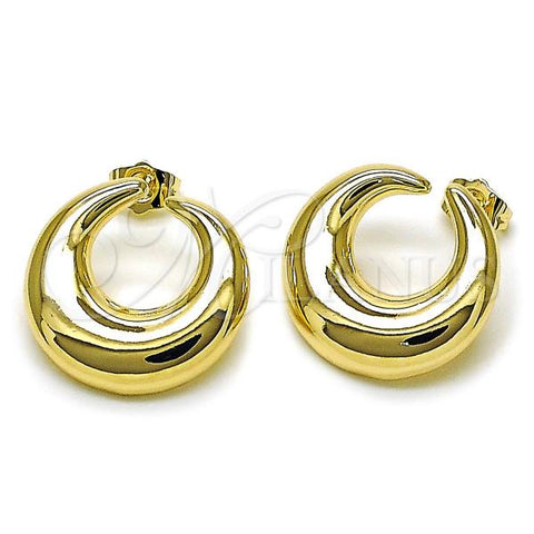 Oro Laminado Stud Earring, Gold Filled Style Polished, Golden Finish, 02.163.0378