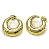 Oro Laminado Stud Earring, Gold Filled Style Polished, Golden Finish, 02.163.0378