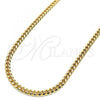Oro Laminado Basic Necklace, Gold Filled Style Miami Cuban Design, Polished, Golden Finish, 5.223.012.24