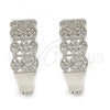 Rhodium Plated Huggie Hoop, with White Micro Pave, Polished, Rhodium Finish, 02.217.0033.1.20