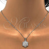 Sterling Silver Earring and Pendant Adult Set, with White Cubic Zirconia, Polished, Rhodium Finish, 10.175.0037