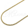 Oro Laminado Basic Necklace, Gold Filled Style Rope Design, Polished, Golden Finish, 5.222.034.24