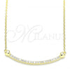 Sterling Silver Pendant Necklace, Heart Design, with White Cubic Zirconia, Polished, Golden Finish, 04.336.0182.2.16