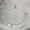 Sterling Silver Fancy Anklet, Star and Moon Design, Polished, Silver Finish, 03.409.0055.10