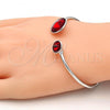 Rhodium Plated Individual Bangle, with Light Siam Swarovski Crystals, Polished, Rhodium Finish, 07.239.0003.6 (03 MM Thickness, One size fits all)