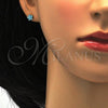 Stainless Steel Stud Earring, Star Design, with Aqua Blue Crystal, Polished, Golden Finish, 02.271.0021.8