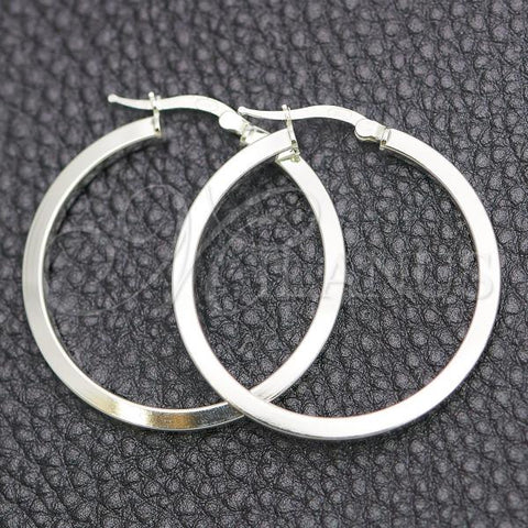 Sterling Silver Medium Hoop, Polished, Silver Finish, 02.389.0181.30