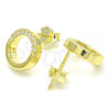 Sterling Silver Stud Earring, with White Cubic Zirconia, Polished, Golden Finish, 02.336.0165.2