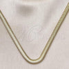 Oro Laminado Basic Necklace, Gold Filled Style Rat Tail Design, Polished, Golden Finish, 04.341.0135.18