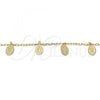 Oro Laminado Pendant Necklace, Gold Filled Style Guadalupe Design, Polished, Golden Finish, 04.63.1377.18