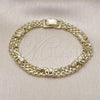 Oro Laminado Fancy Bracelet, Gold Filled Style Elephant Design, Polished, Golden Finish, 03.213.0041.08