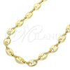 Oro Laminado Basic Necklace, Gold Filled Style Puff Mariner Design, Polished, Golden Finish, 04.326.0002.22