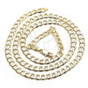 Oro Laminado Basic Necklace, Gold Filled Style Curb Design, Polished, Golden Finish, 5.222.003.20