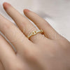 Oro Laminado Multi Stone Ring, Gold Filled Style Mariner Design, with White Cubic Zirconia, Polished, Golden Finish, 01.196.0026