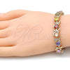 Oro Laminado Tennis Bracelet, Gold Filled Style with Multicolor Cubic Zirconia, Polished, Golden Finish, 03.283.0015.1.08