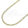 Oro Laminado Basic Necklace, Gold Filled Style Mariner Design, Diamond Cutting Finish, Golden Finish, 04.213.0243.22