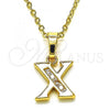Oro Laminado Fancy Pendant, Gold Filled Style Initials Design, with  Cubic Zirconia, Golden Finish, 05.26.0036