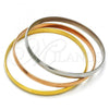 Stainless Steel Trio Bangle, Polished, Tricolor, 07.244.0005.06 (06 MM Thickness, Size 6 - 2.75 Diameter)