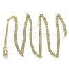 Oro Laminado Basic Necklace, Gold Filled Style Curb Design, Polished, Golden Finish, 04.213.0237.20