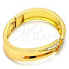 Gold Tone Individual Bangle, with White Crystal, Polished, Golden Finish, 07.252.0016.GT (14 MM Thickness, One size fits all)