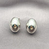 Rhodium Plated Stud Earring, Ball and Hollow Design, Polished, Rhodium Finish, 02.196.0171