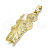 Oro Laminado Religious Pendant, Gold Filled Style San Judas Design, Polished, Golden Finish, 05.213.0043