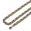 Stainless Steel Necklace and Bracelet, Polished, Two Tone, 06.363.0008.1