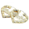 Oro Laminado Medium Hoop, Gold Filled Style Heart and Nameplate Design, Polished, Golden Finish, 02.60.0153.75