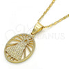 Oro Laminado Pendant Necklace, Gold Filled Style Altagracia Design, Polished, Golden Finish, 04.179.0002.18