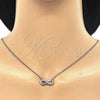 Sterling Silver Pendant Necklace, Infinite Design, with White Cubic Zirconia, Polished, Rhodium Finish, 04.336.0099.16