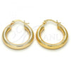 Oro Laminado Small Hoop, Gold Filled Style Hollow Design, Diamond Cutting Finish, Golden Finish, 5.138.009.25