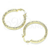 Oro Laminado Medium Hoop, Gold Filled Style Diamond Cutting Finish, Golden Finish, 02.213.0245.1.30