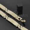 Oro Laminado Solid Bracelet, Gold Filled Style Hugs and Kisses Design, Polished, Golden Finish, 5.035.008.1