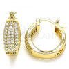 Oro Laminado Small Hoop, Gold Filled Style with White Cubic Zirconia, Polished, Golden Finish, 02.210.0273.20