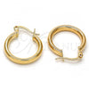 Oro Laminado Small Hoop, Gold Filled Style Hollow Design, Polished, Golden Finish, 5.134.027.20