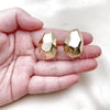 Oro Laminado Stud Earring, Gold Filled Style Chunky Design, Polished, Golden Finish, 02.195.0299