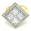 Oro Laminado Multi Stone Ring, Gold Filled Style with White Cubic Zirconia, Polished, Two Tone, 01.210.0056.2.07 (Size 7)