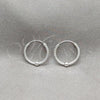 Sterling Silver Small Hoop, Ball Design, Polished, Silver Finish, 02.409.0047.18