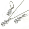 Rhodium Plated Earring and Pendant Adult Set, with White Cubic Zirconia, Polished, Rhodium Finish, 10.210.0067.5