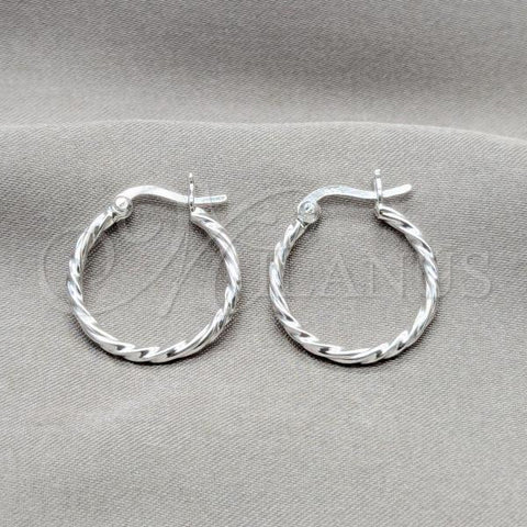 Sterling Silver Small Hoop, Polished, Silver Finish, 02.409.0040.20