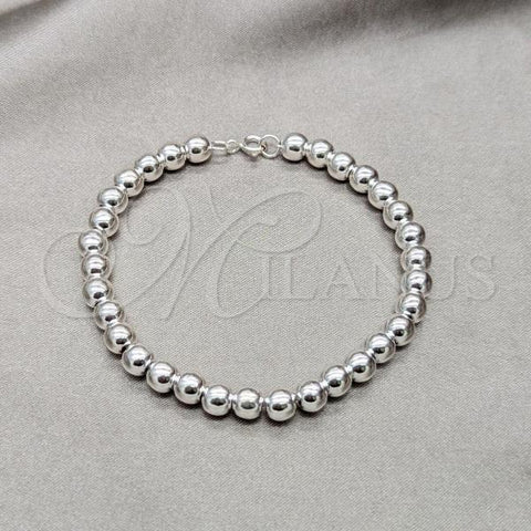 Sterling Silver Fancy Bracelet, Ball Design, Polished, Silver Finish, 03.409.0144.08