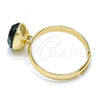 Oro Laminado Multi Stone Ring, Gold Filled Style with Emerald Swarovski Crystals, Polished, Golden Finish, 01.239.0004.6 (One size fits all)