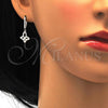 Sterling Silver Earring and Pendant Adult Set, Butterfly Design, with White Cubic Zirconia, Polished, Rhodium Finish, 10.286.0015