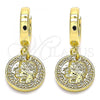 Oro Laminado Huggie Hoop, Gold Filled Style Polished, Golden Finish, 02.341.0080.15