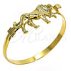 Oro Laminado Individual Bangle, Gold Filled Style Lion Design, Polished, Golden Finish, 07.185.0004.1.04 (05 MM Thickness, Size 4 - 2.25 Diameter)