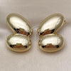 Oro Laminado Stud Earring, Gold Filled Style Hollow Design, Polished, Golden Finish, 02.428.0034