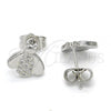 Rhodium Plated Stud Earring, with White Micro Pave, Polished, Rhodium Finish, 02.310.0009.1